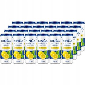 Kinga Napój woda + sok gazowana cytrynowa 250 ml x 24 sztuki--- Darmowa wysyłka i dostawa następnego dnia